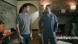 Kyler Drayke & Jayden Marcos seduce and take turns on the lucky stud