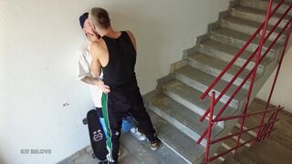 Falcon Al and Kit Belove get intense anal sex from a guy they met on an app while his friend watches