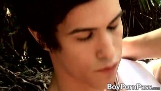 Two horny dudes get their assholes drilled hard and deep in public outdoors