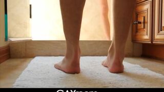 Steamy shower with two 9x6 inch cocks - anal action! - 2 image