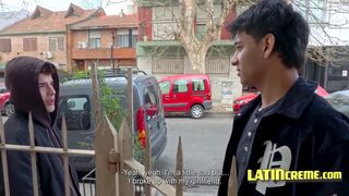 Camilo Caba and Blu Twink get their tight asses wrecked by a hot Latina in public