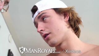 Watch as Man Royale Twinks gets his ass stretched by a huge cock - it's a sight to see!