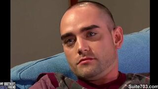 Watch this tattooed dude stroke and pound his way to mind-blowing climax