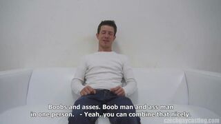Miirek, the Czech casting couch, gets her tight pussy drilled POV-style by hot Czech Gays