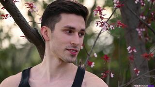 Kane Fox & Jayden Marcos get their tight holes drilled by a curious Tatted Stranger in the great outdoors