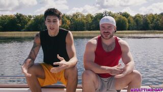 Watch these two hot studs get wild with each other on a boat in the open ocean!