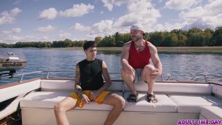 Watch these two hot studs get wild with each other on a boat in the open ocean!