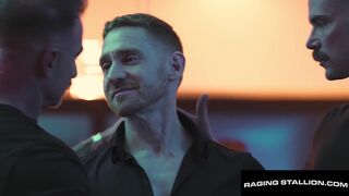 Devoutly Geeky Threesome: Leander, Bearded Daddies, and Sir Peter in a Wild Muscle Stallion Raging Stall