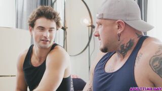 Crush Daddy & Mike Monroe's wild anal threesome ends in a raw bareback sex session!