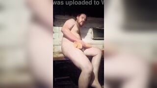 Russian stud gets his tight ass drilled hard by a chubby dude's big cock