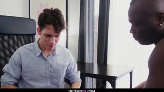 Cristiano & Harrison Feels' wild bareback interracial masturbation ends in a hot cumshot - 1 image