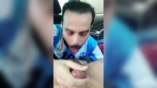 Watch this hot amateur giver a sloppy BJ with a twist of his tongue