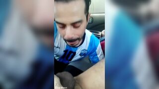 Watch this hot amateur giver a sloppy BJ with a twist of his tongue