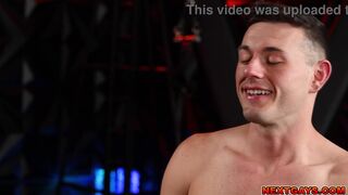 Ryder Owens can't resist Carter Collins' huge dick at glory hole and ends up gagging on his rimming and blowjob skills