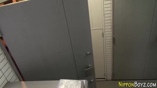 Watch this wild Japanese teen with a wild side give a sloppy BJ and take a facial