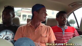 Black Guy indulges in interracial group sex frenzy and shoots a hot load