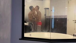 Watch Lucas Frazao dominate and humiliate his wife in a hotel room while David Vinicius watches in sexy clothes
