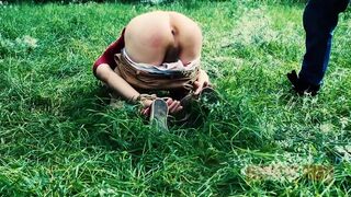 James Oakleigh & his buddy dominate tattooed dude with a threesome, with ass play and outdoor fun