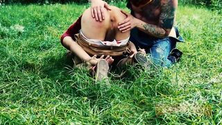James Oakleigh & his buddy dominate tattooed dude with a threesome, with ass play and outdoor fun