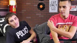 Justin Riggs's First Time: Taking on a massive dick and blowing his load