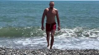 Falcon Al's oiled ass takes a pounding & cum explosion on the beach