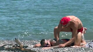 Falcon Al's oiled ass takes a pounding & cum explosion on the beach - 5 image