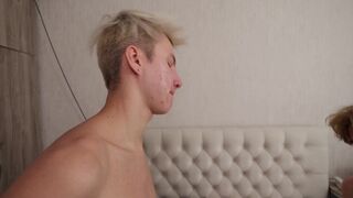 Young studs Oliver and Max Gen take turns on Sandro Jenner's big cock in a hot homemade anal session