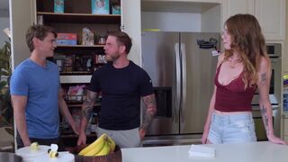 Sage Roux & Lucy Foxx take turns getting their tight asses drilled by Steve Rickz's big cock in hot threesome action