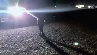 Jonzu dominates & pounds Christian Hunter's hard cock in open air