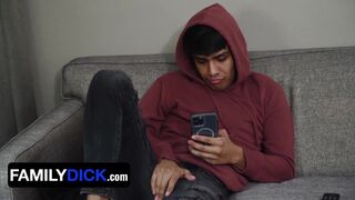 Stepdad shares bed with stepdaughter & they go wild with deepthroating, rimming, and anal creampies!