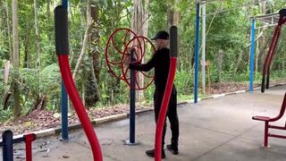 Maloka & Euerickdiaz get wild in public park with personal trainer