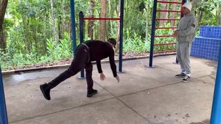 Maloka & Euerickdiaz get wild in public park with personal trainer