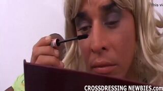 Watch me get my tight ass drilled hard by a crossdresser while I finger myself in lingerie