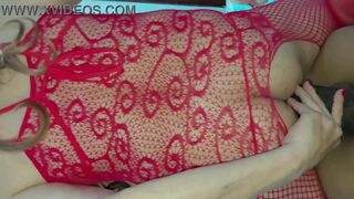 Nelsy80 and Ronnybbc go wild in malla roja ride with panties & BBC