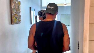 Felipe Nuru and Leo Alfredo take turns fist-pumping their hung friend's big belly after intense anal pounding