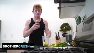 Eric Charming's stepbro Max Lorde wakes him up with a hard morning fuck in the kitchen