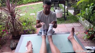 Christian Wilde & Colt Spence take turns on Nick Charms' ass and pussy, raw and rough!