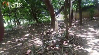 Watch Char Avila, Nobre Dotado & The Hunter's wild bareback interracial park blowjob fetish fun with uniformed bear! - 3 image