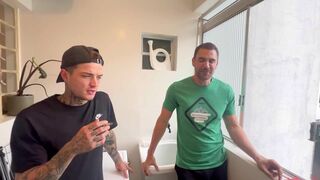 Watch Euerickdiaz & his pal dominate a tattooed Brazilian pornstar in public