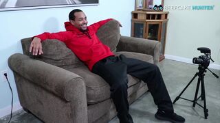 Watch beefcake Gerard take a massive BBC deep and get a hot load on his big dick - 3 image