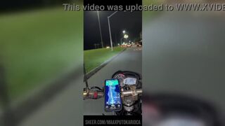 Watch Ninfa Arlequina get a raw ride on a motorcycle courier & take a cum load in her mouth and pussy - 7 image