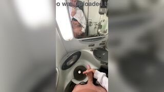 Heitor Baumann's steamy bathroom blowjob to a lucky stranger ends in a hot shower