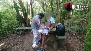 Watch The Hunter Black, a palmeiras fan, bareback his big butt in the forest - 2 image