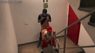 Simon Sagaz and Duartte sagaz take turns on stairs, getting raw and dirty - 10 image
