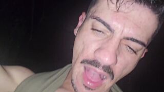Watch Magrinho Capixaba's first time anal gape with a huge cock in public! - 5 image