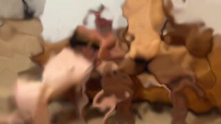 Bob, Dorn, Ari & Bruno in a wild interracial orgy in the living room - 15 image
