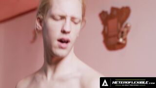 Ryan Bones & Troy River share a tight ass and a hot dick in HETEROFParTYPE - Horny Blonde Twink's Jerk