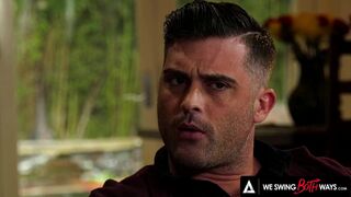 Sophia Grace & Bi-curious hubby share office threesome & deepthroat action - 3 image