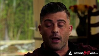 Sophia Grace & Bi-curious hubby share office threesome & deepthroat action