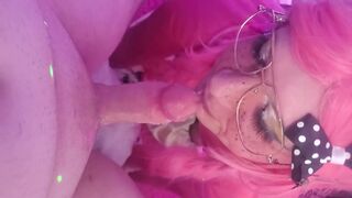 Watch this mature femboy deepthroat & swallow 2 loads in a cumshot frenzy! - 10 image